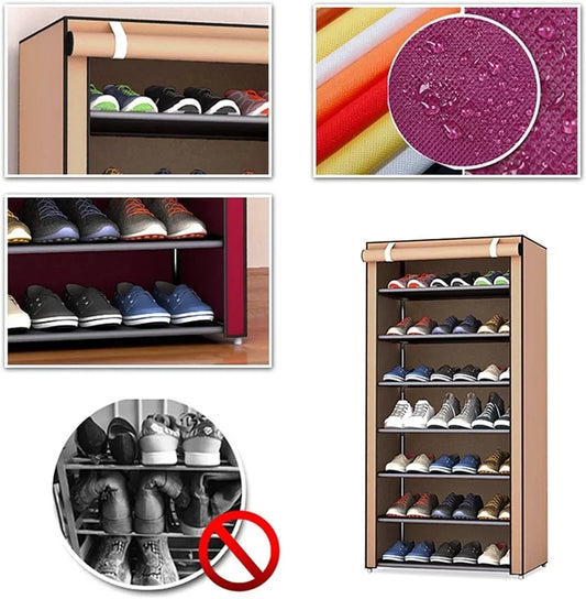 Multilayer Shoe Rack Organizer Nonwoven Fabric Hallway Entryway Stand Holder Space Saving Cabinet Home Furniture Dustproof Shelf